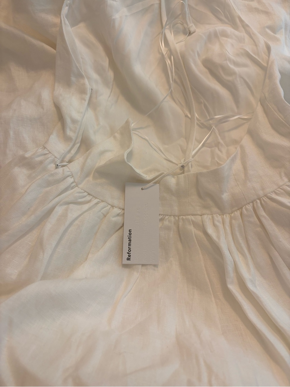 NWT Reformation Percy Linen Dress White Halter Backless Midi Size 4 - Picture 3 of 5